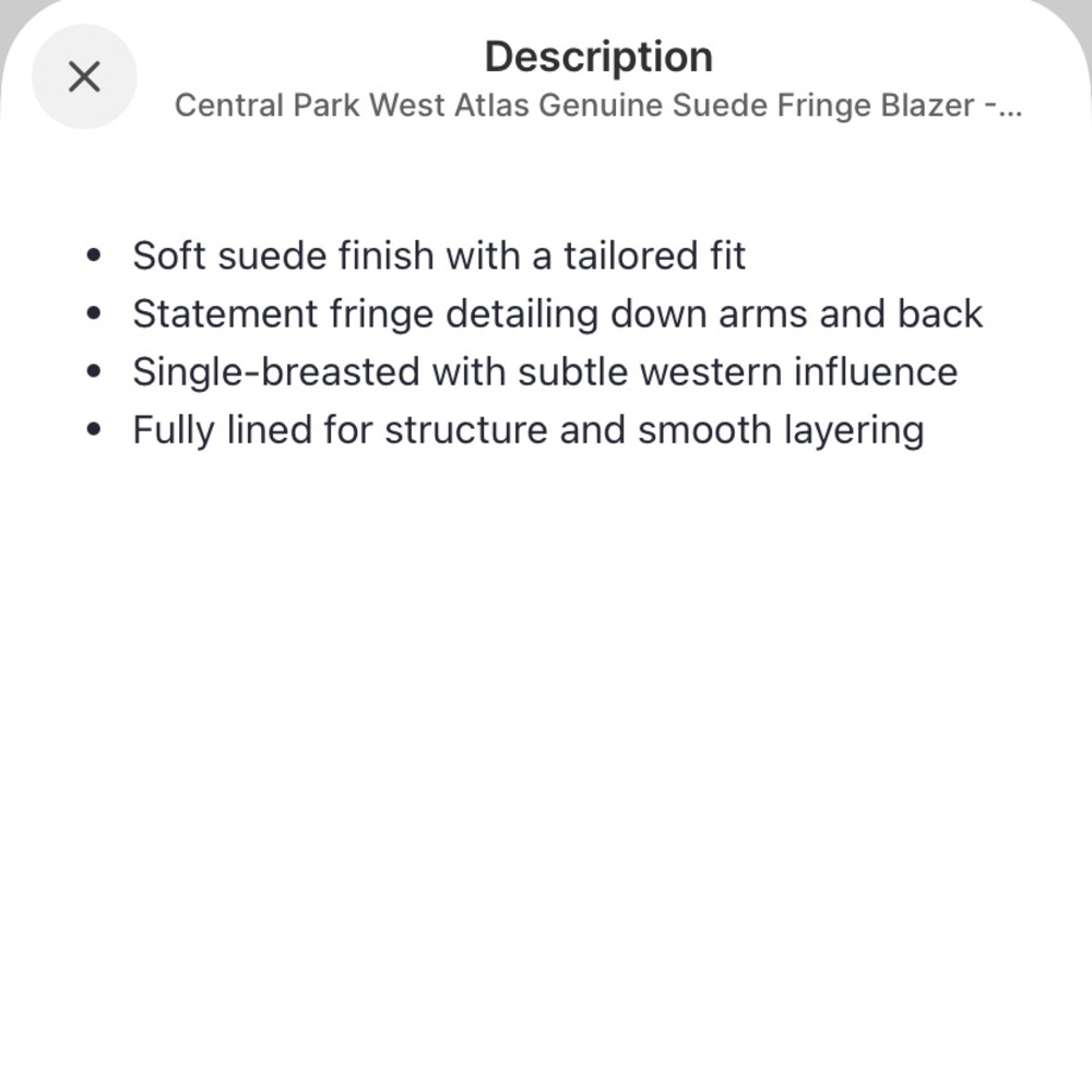 Central Park West Fringe Suede Jacket - Cognac Brown - Picture 10 of 10